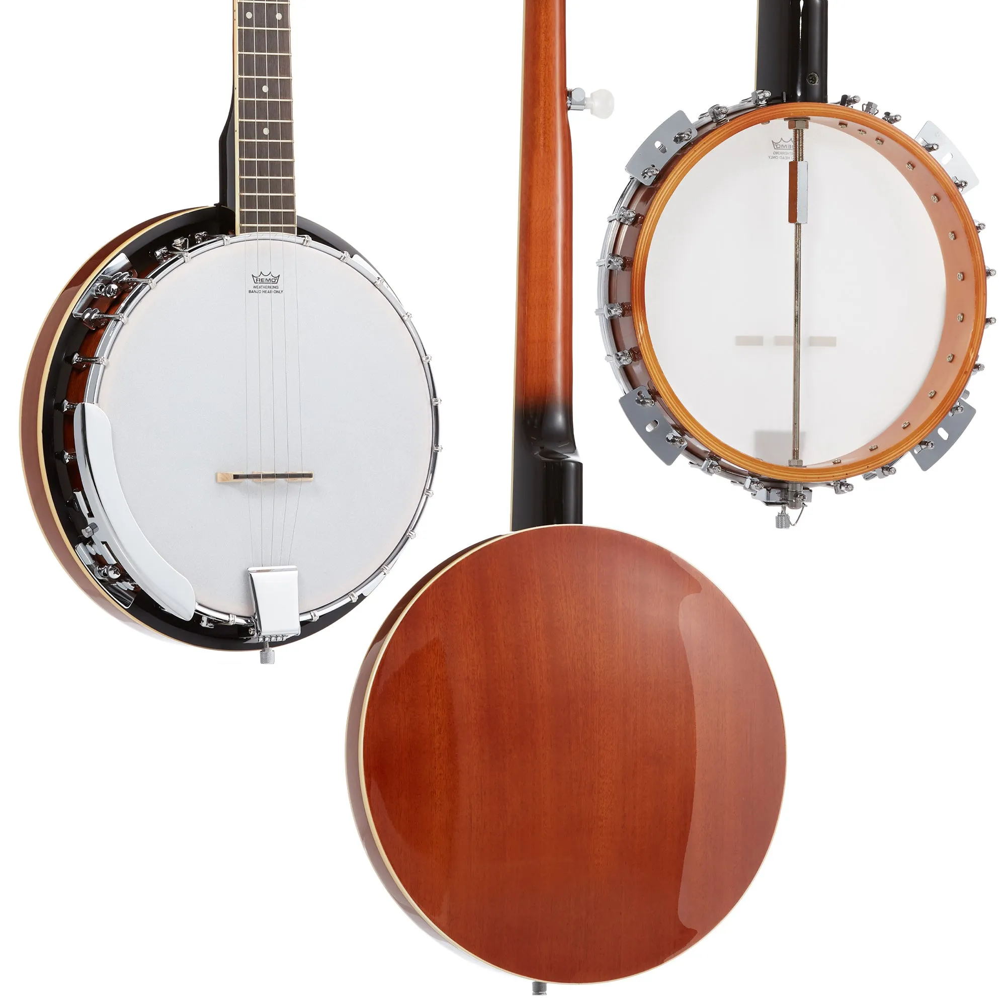 5-String Banjo 24 Bracket with Closed Solid Back and Geared 5th Tuner