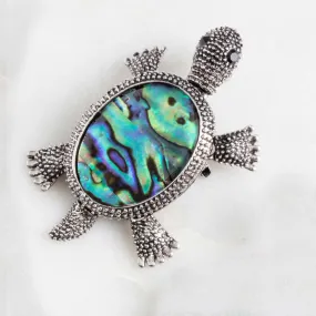 Abalone Shell Sea Turtle Brooch