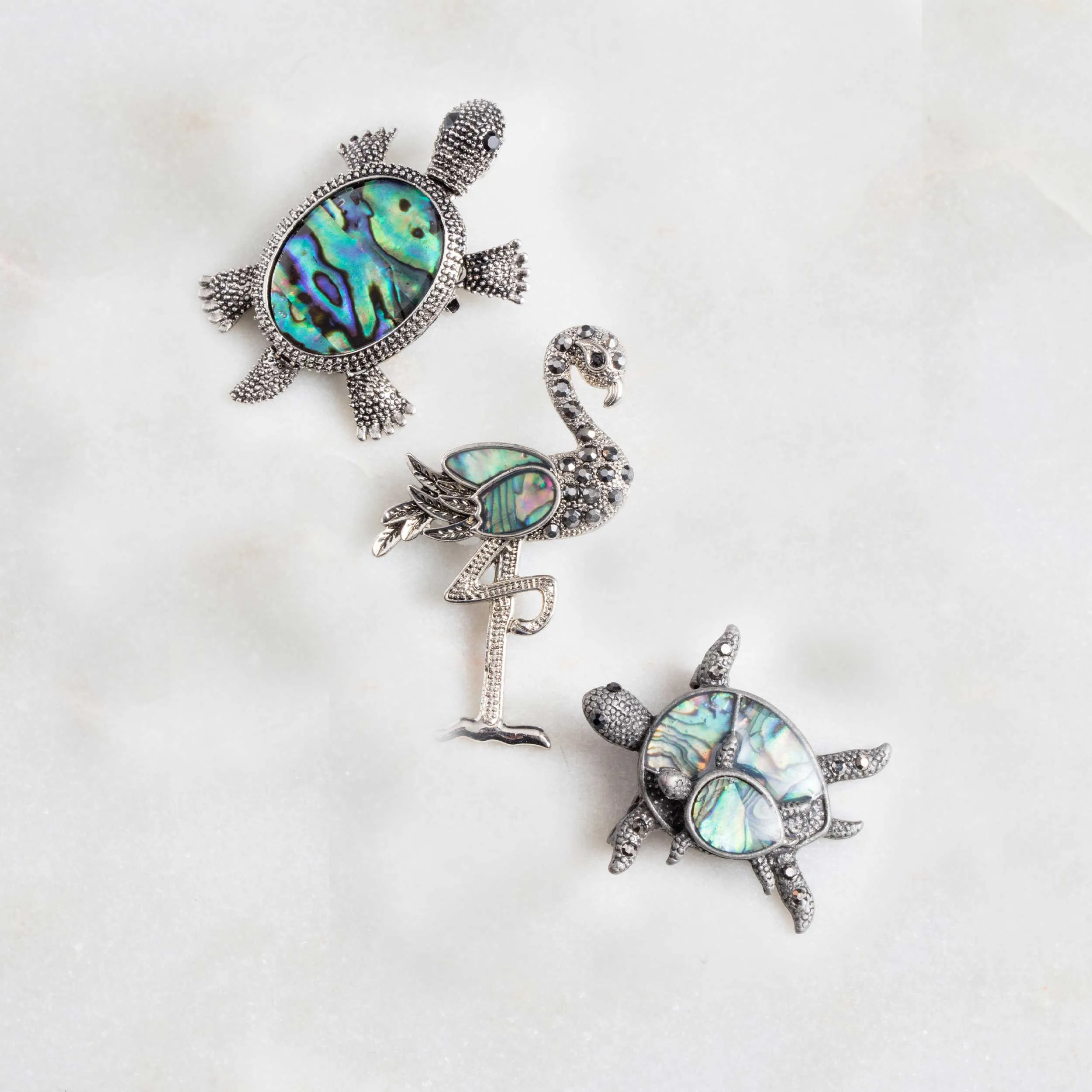 Abalone Shell Sea Turtle Brooch