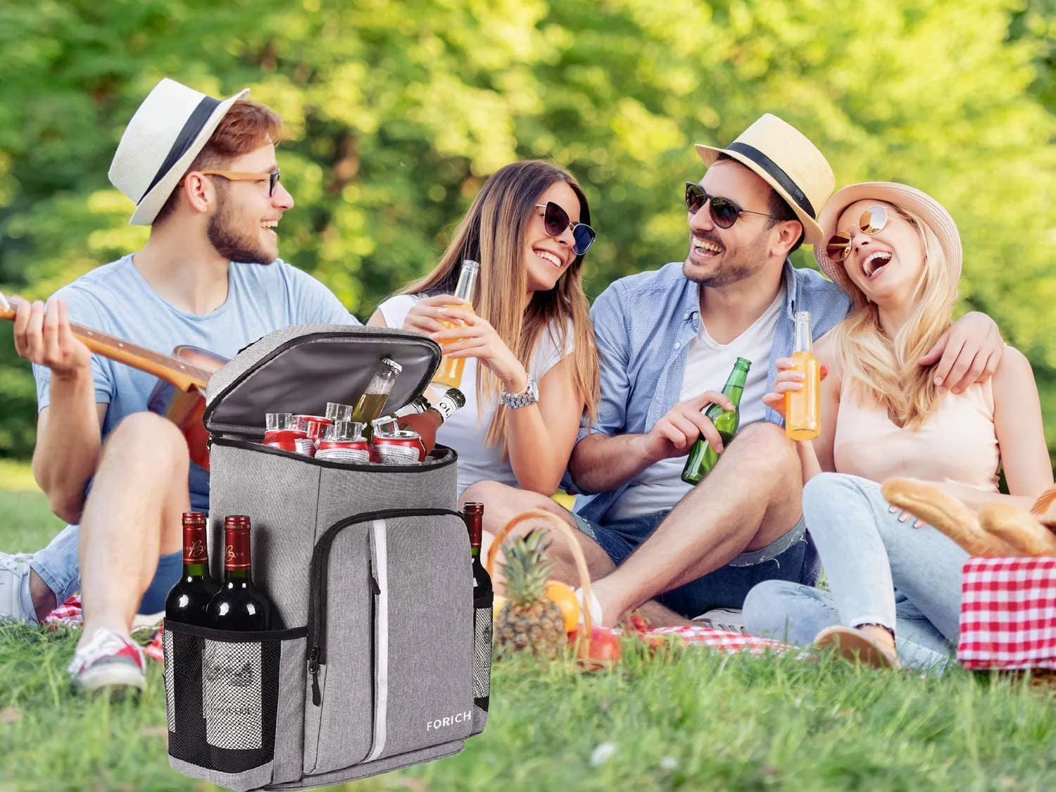 Backpack Cooler Leakproof Insulated Waterproof Cooler Bag, Lightweight Soft Beach Cooler Backpack Picnics Camping Hiking, Holds 30 Cans