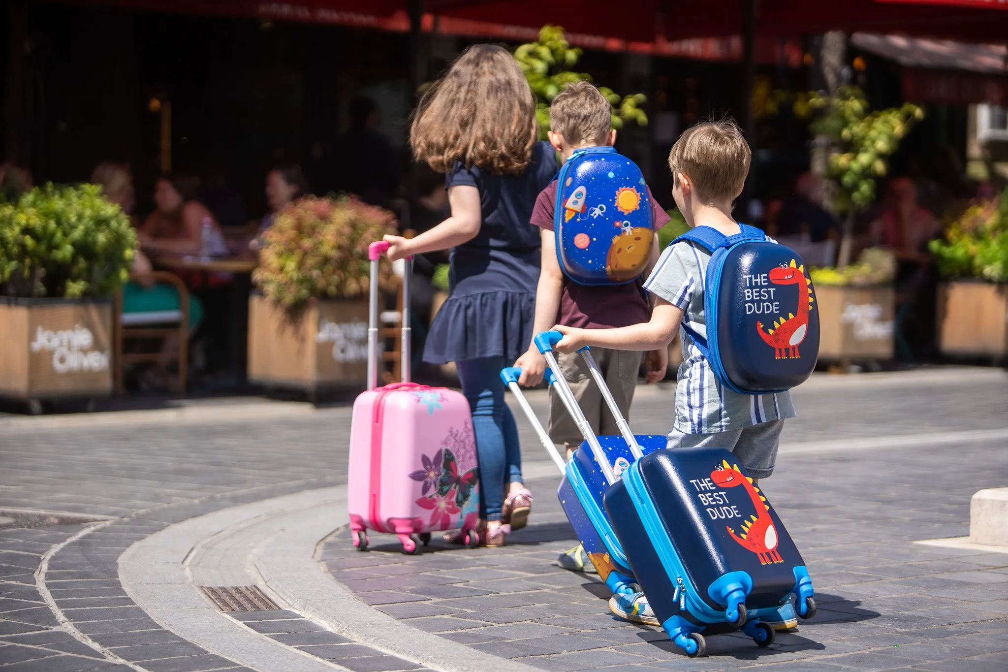 BONTOUR 2 pcs kids' luggage set, backpack   trolley, scratch-resistant (fox)