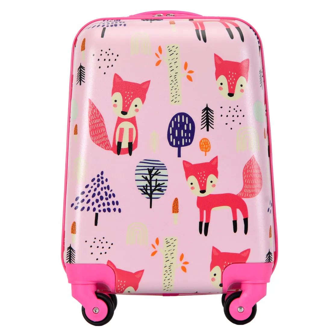 BONTOUR 2 pcs kids' luggage set, backpack   trolley, scratch-resistant (fox)