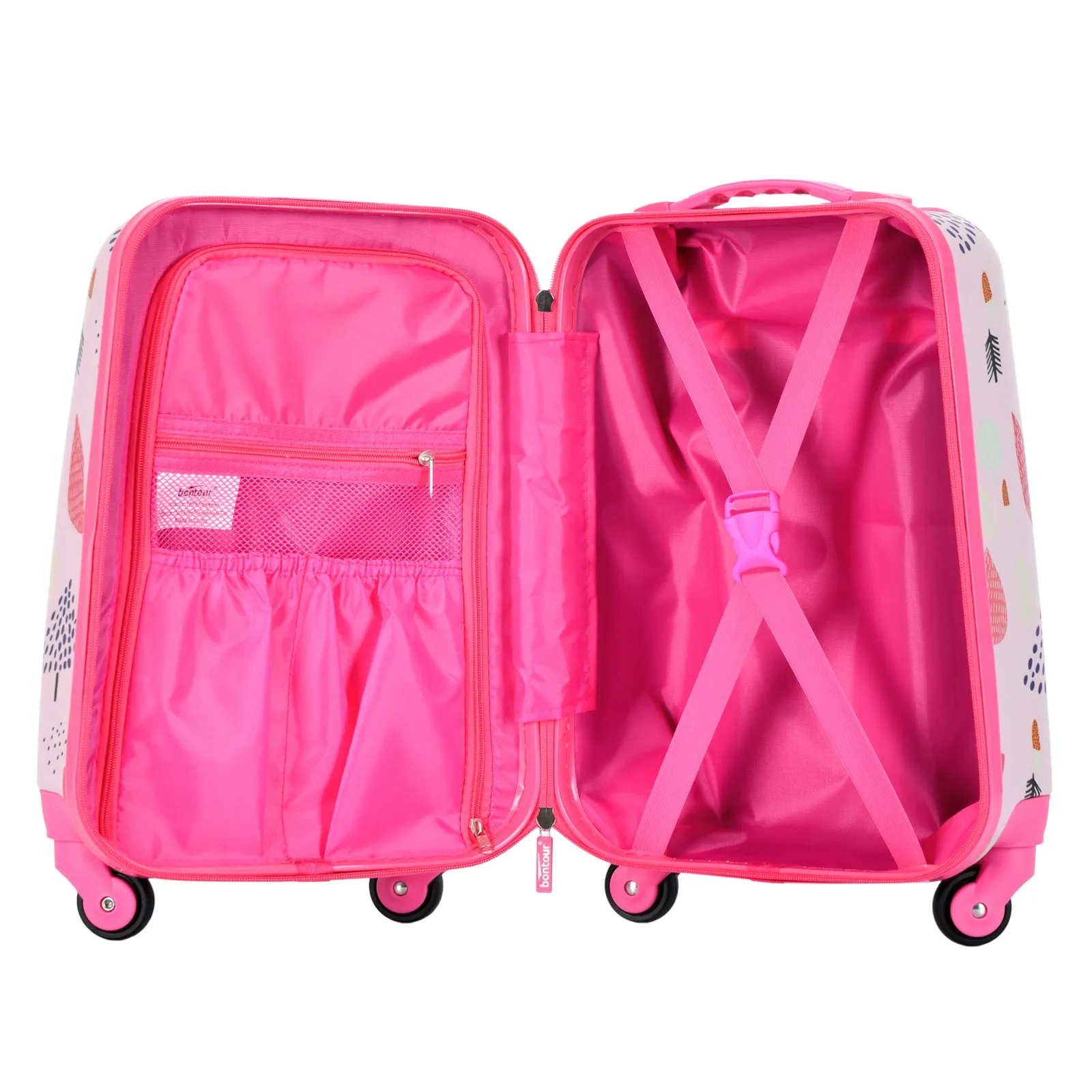 BONTOUR 2 pcs kids' luggage set, backpack   trolley, scratch-resistant (fox)