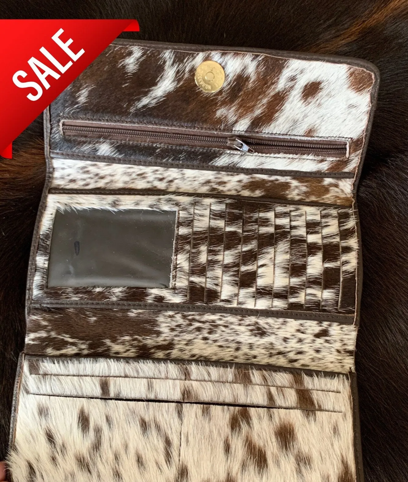 Brown Cowhide Bifold Wallet