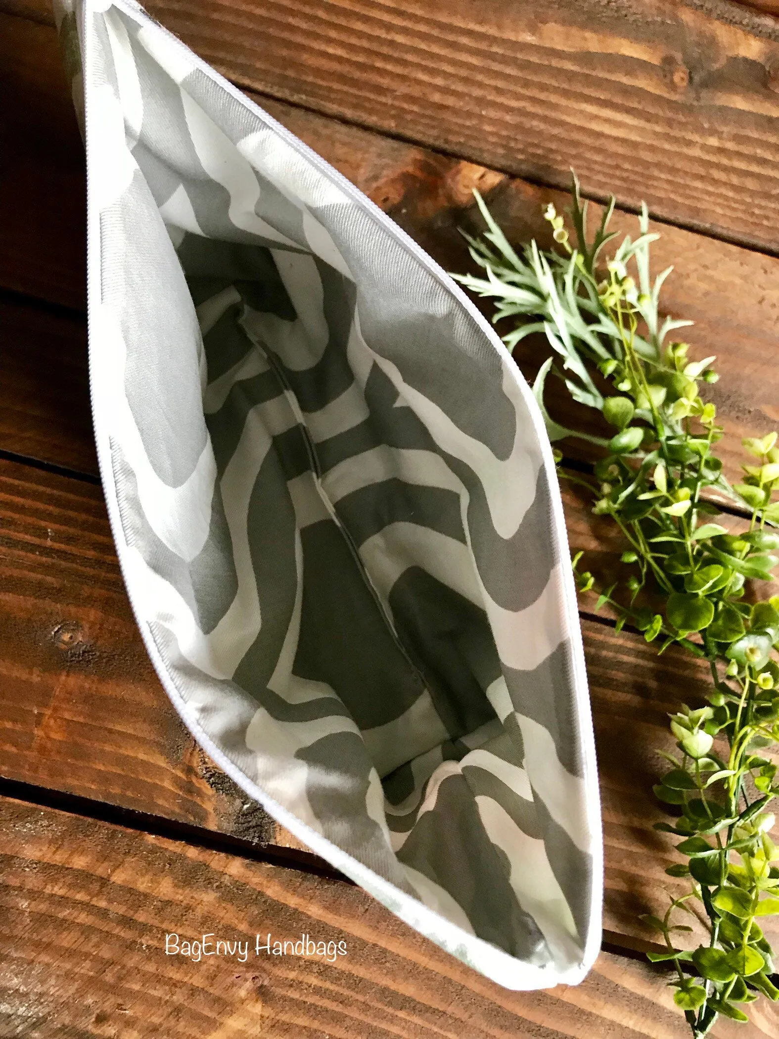 Cactus in Desert Sun with Vegan Leather - Large Make Up Bag / Diaper Clutch / Bridesmaid Gift
