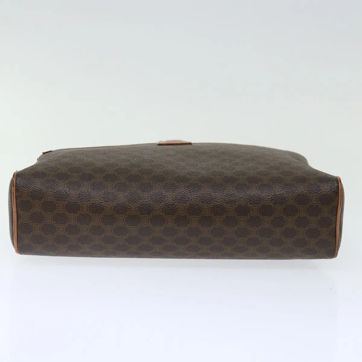 CELINE Macadam Canvas Clutch Bag PVC Brown Auth bs13616