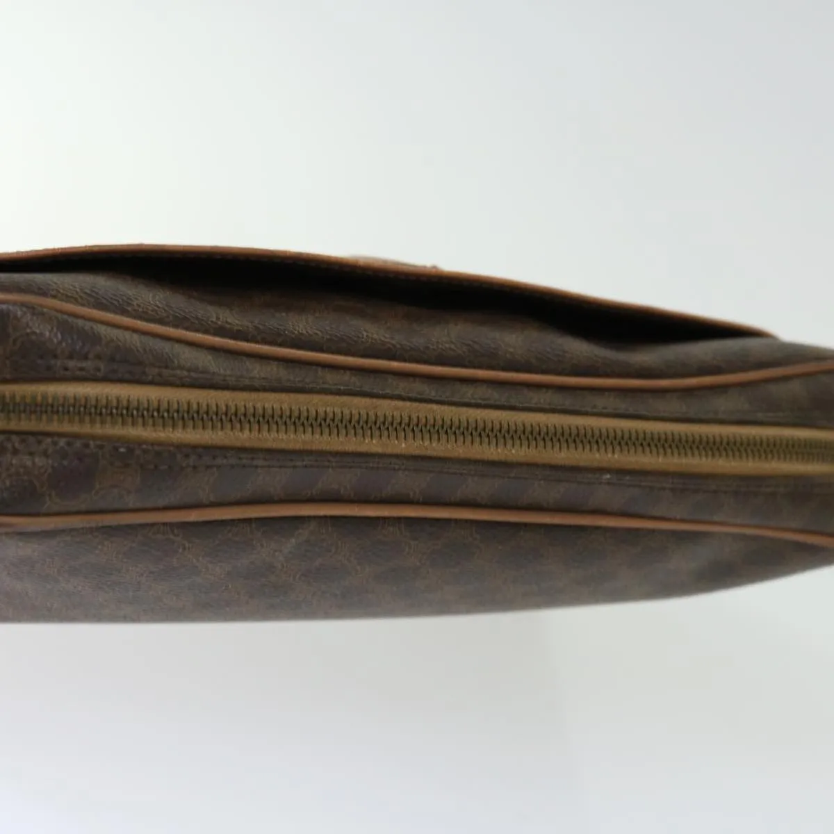 CELINE Macadam Canvas Clutch Bag PVC Brown Auth bs13616