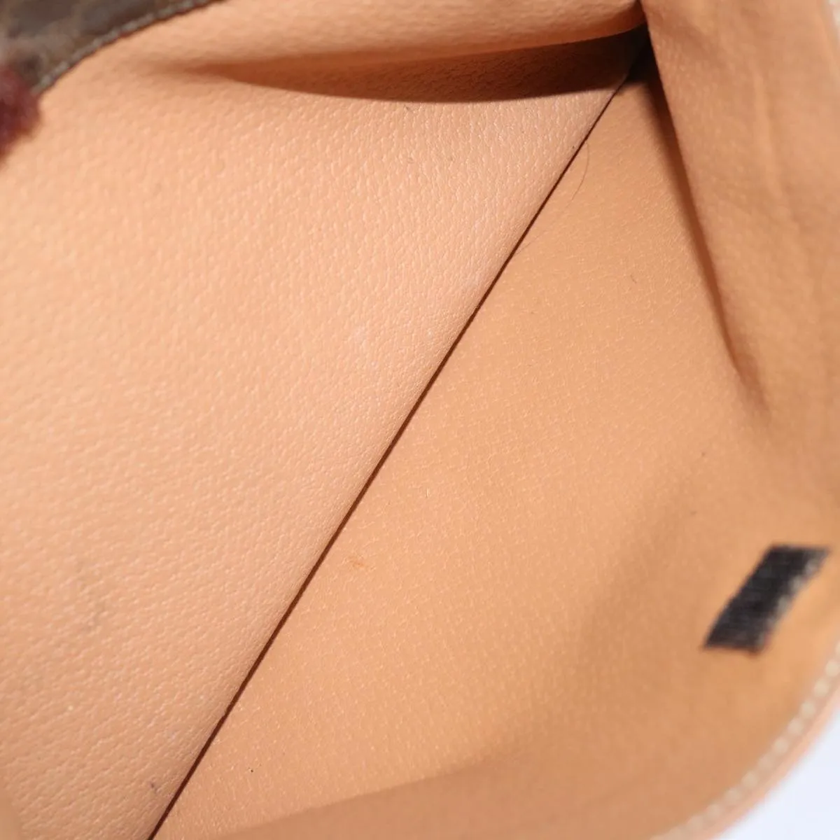 CELINE Macadam Canvas Clutch Bag PVC Brown Auth bs13616