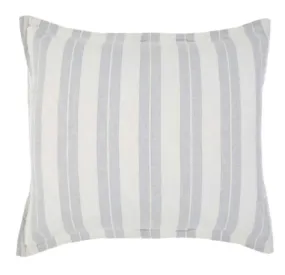 Denim and Ivory Striped Euro Sham