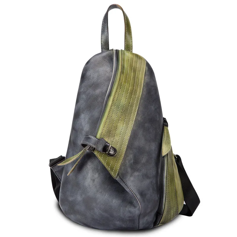 Fashion Leather Ladies Genunie Leather Backpack Purse Book Bags for Women