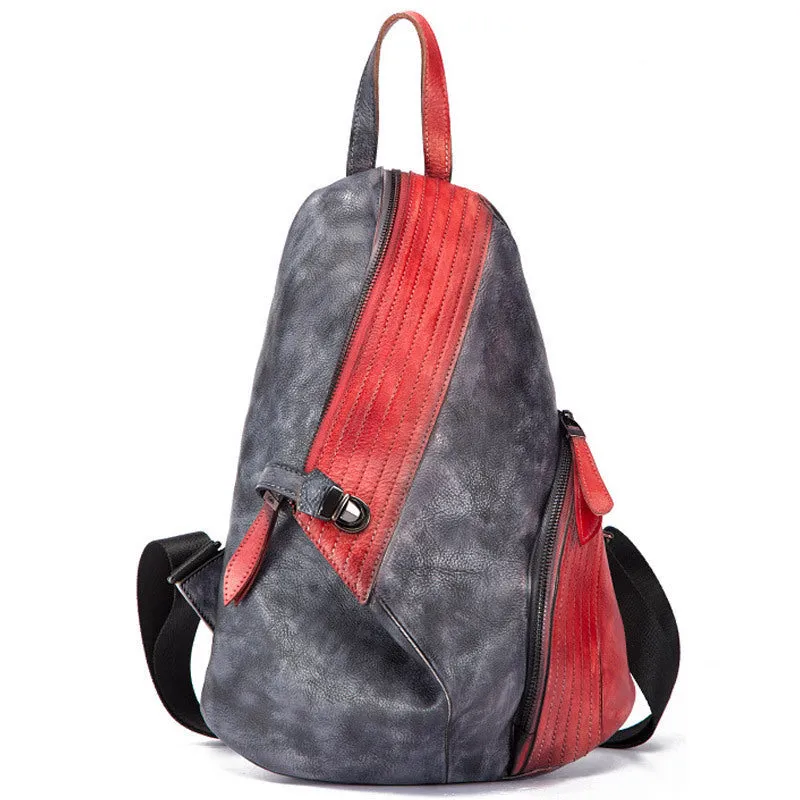 Fashion Leather Ladies Genunie Leather Backpack Purse Book Bags for Women