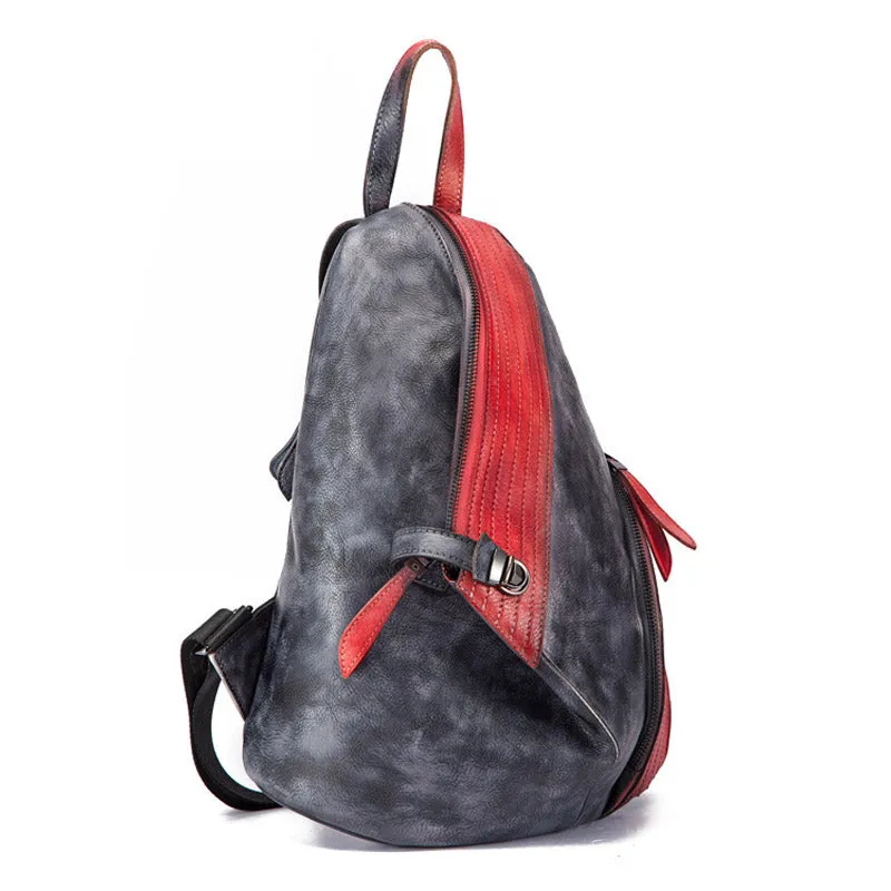 Fashion Leather Ladies Genunie Leather Backpack Purse Book Bags for Women