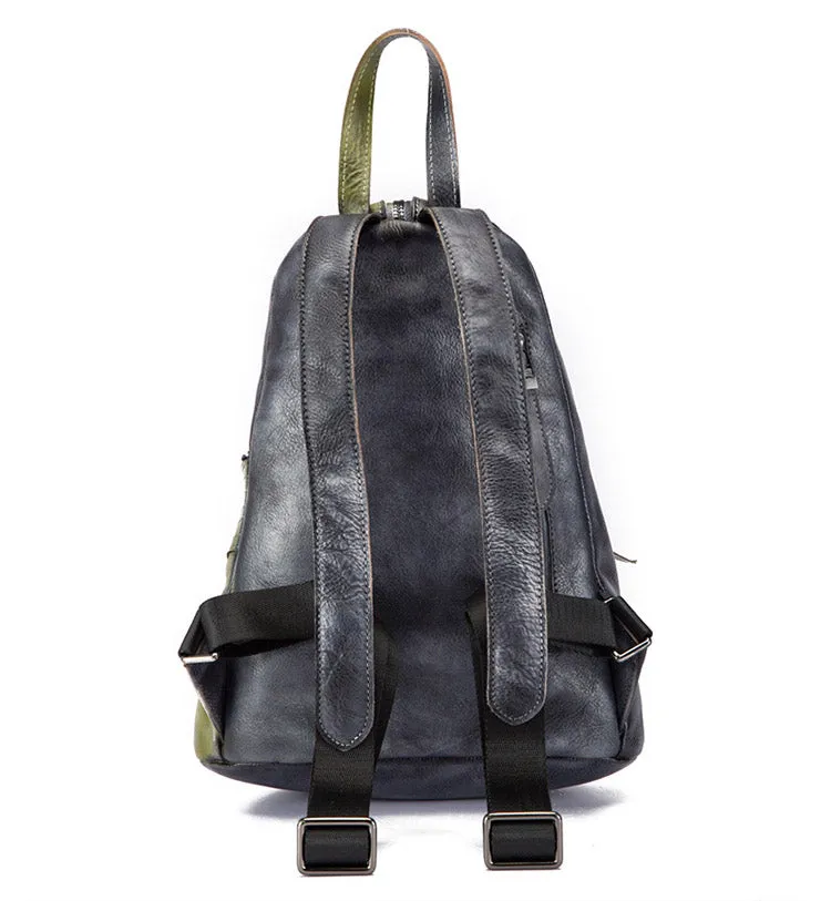 Fashion Leather Ladies Genunie Leather Backpack Purse Book Bags for Women