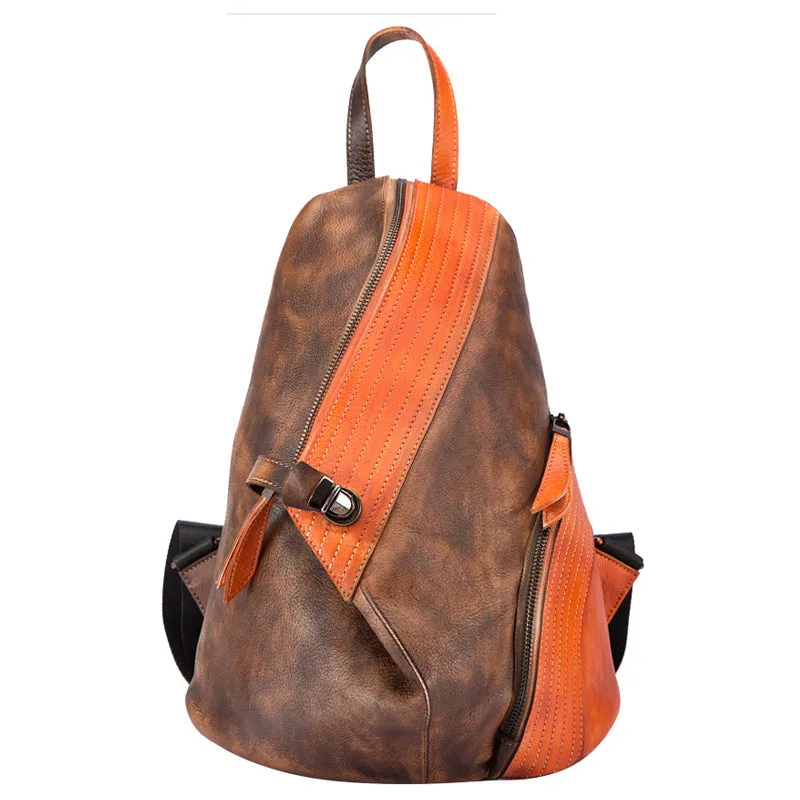 Fashion Leather Ladies Genunie Leather Backpack Purse Book Bags for Women