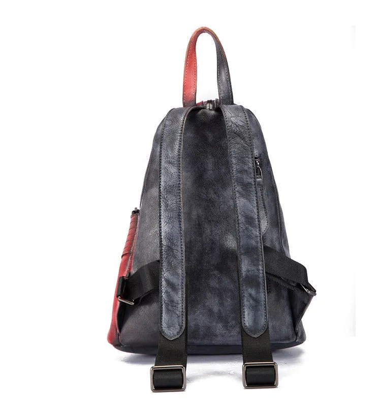 Fashion Leather Ladies Genunie Leather Backpack Purse Book Bags for Women
