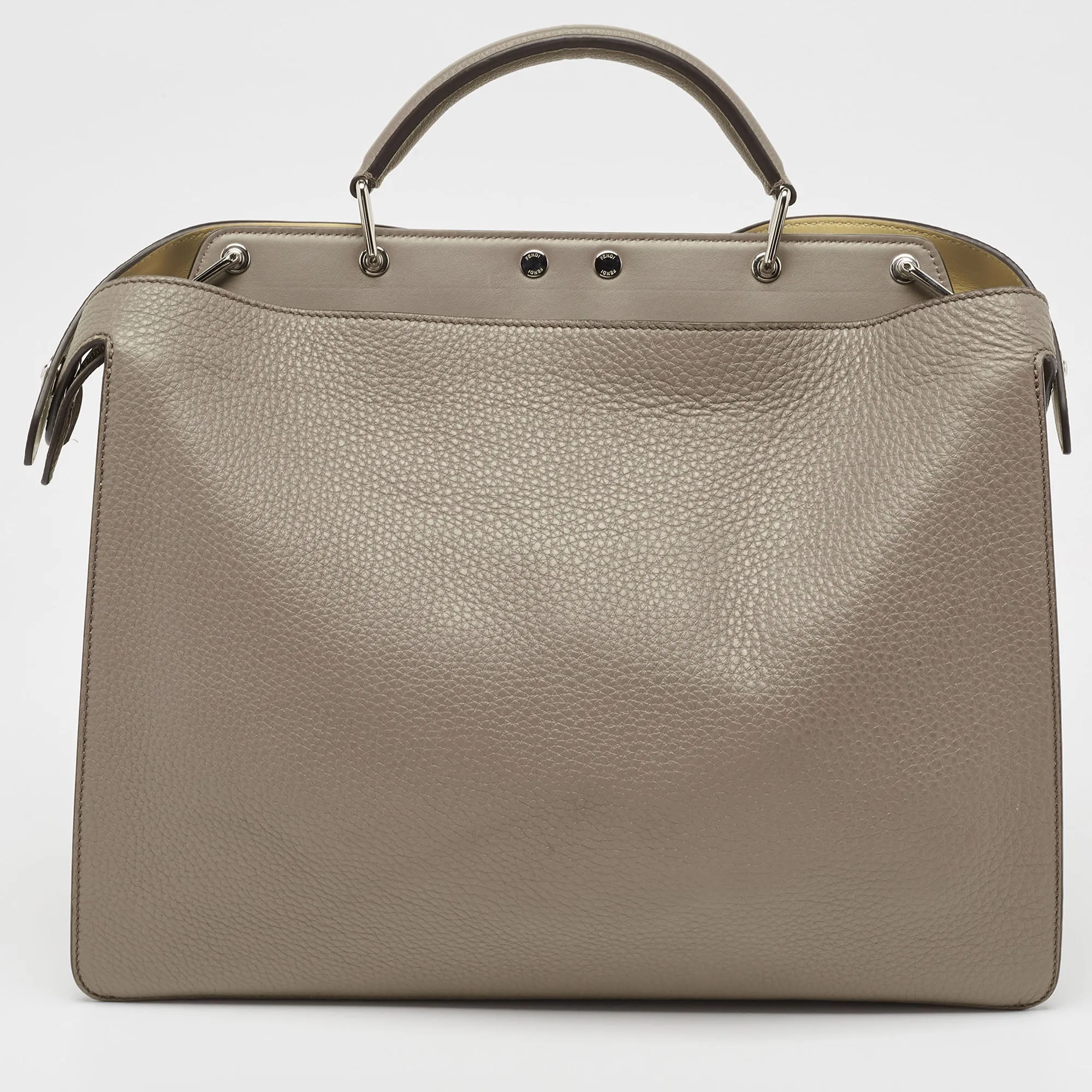 Fendi Beige Leather Medium Peekaboo Iseeu Top Handle Bag