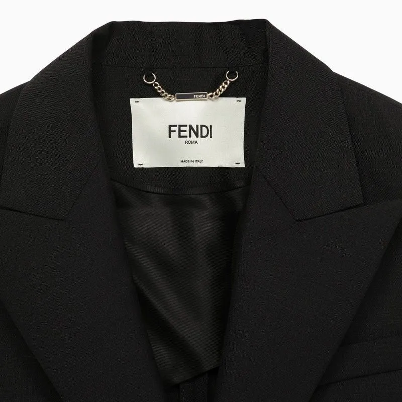 FENDI Embroidered Logo Mohair Wool Waistcoat