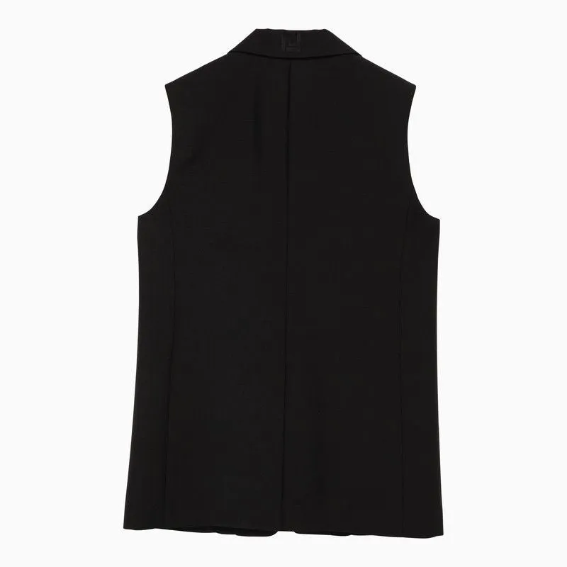 FENDI Embroidered Logo Mohair Wool Waistcoat