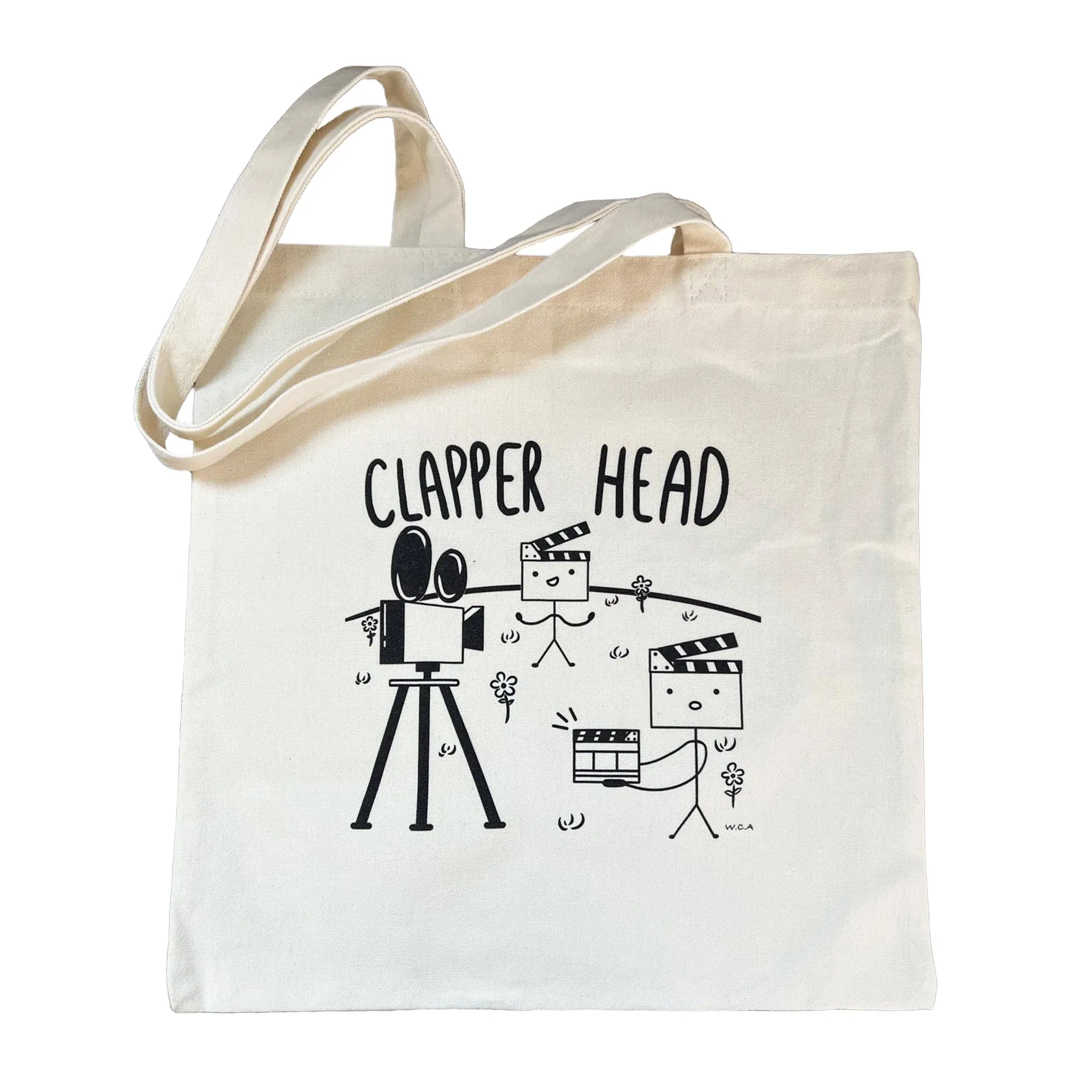 Filmsticks Clapper Head Tote Bag with Longer Carry Straps - Beige