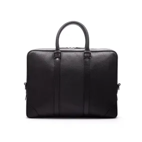 Gainsborough Leather 15" Laptop Bag - Black With Gunmetal
