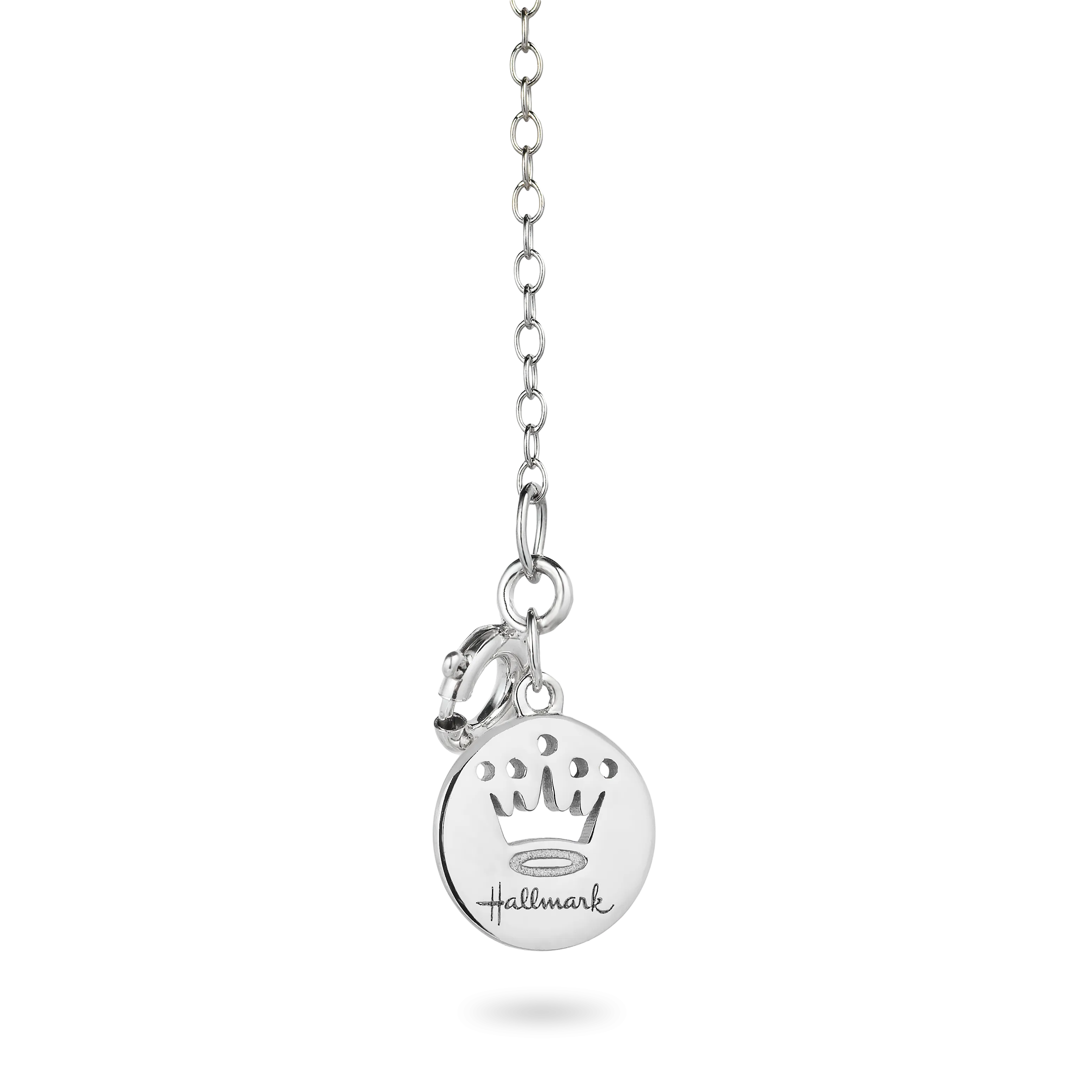 Hallmark Fine Jewelry Social Butterfly Pendant in Sterling Silver and Aurora Borealis Blue Carved Mother of Pearl with Diamonds