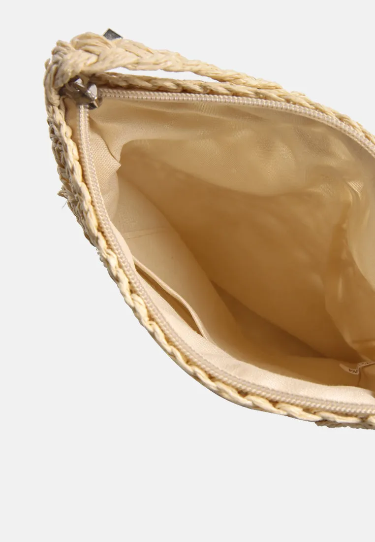 Hay Day Beige Paper Straw Crochet Bag