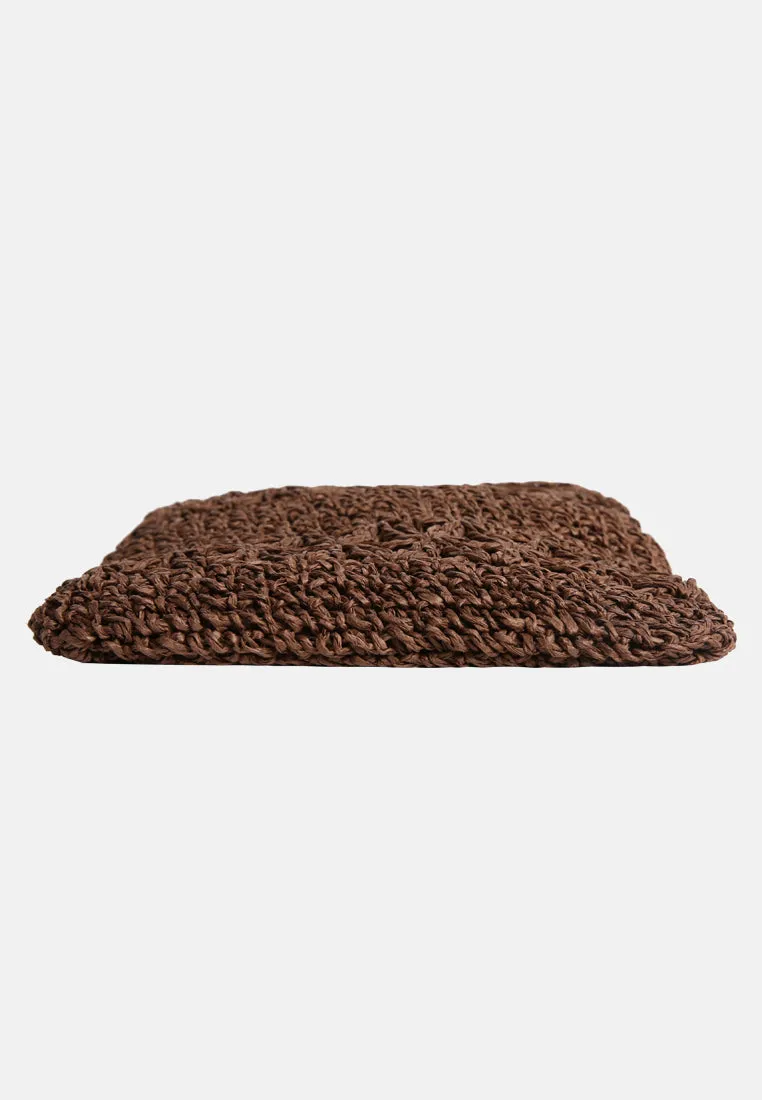 Hay Day Beige Paper Straw Crochet Bag