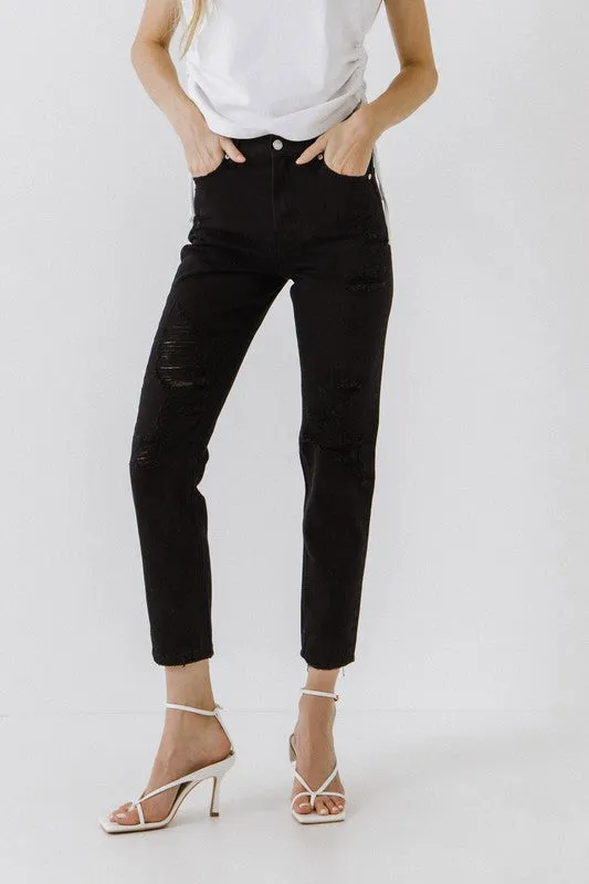 Jocelyn Destroyed High Waist Jean