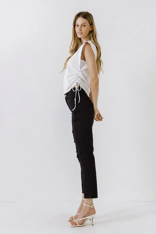 Jocelyn Destroyed High Waist Jean