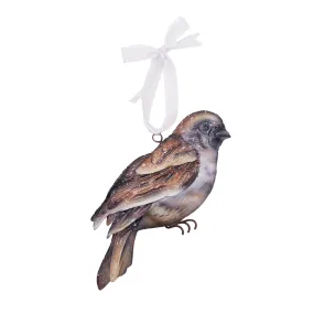 Metal & Capiz Sparrow Ornament