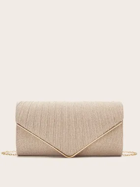 Metal Edge Flap Clutch Bag