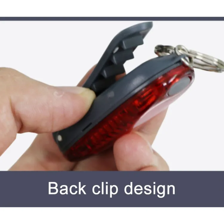 Multifunctional Portable Bicycle Taillight Helmet Light Running Warning Light Luminous Keychain (Blue)