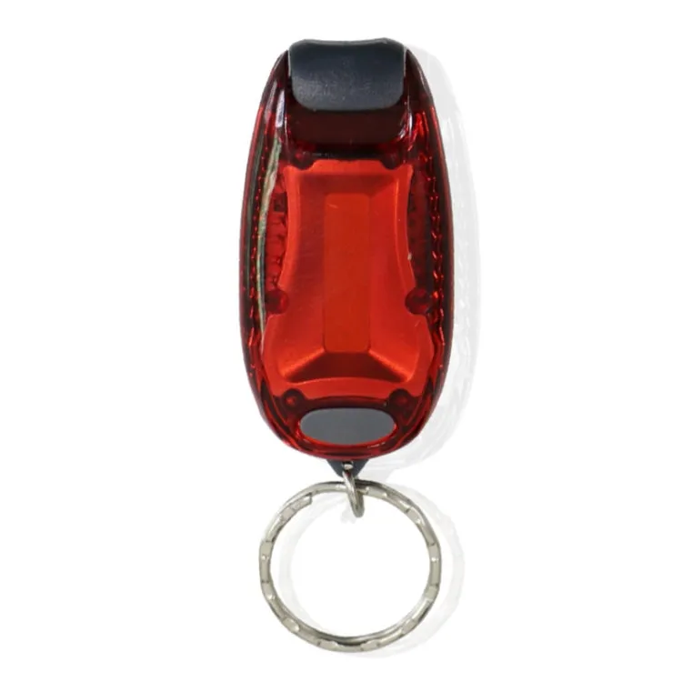 Multifunctional Portable Bicycle Taillight Helmet Light Running Warning Light Luminous Keychain (Red)