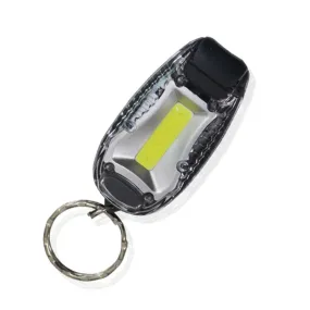 Multifunctional Portable Bicycle Taillight Helmet Light Running Warning Light Luminous Keychain (White)