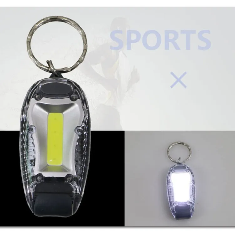 Multifunctional Portable Bicycle Taillight Helmet Light Running Warning Light Luminous Keychain (White)