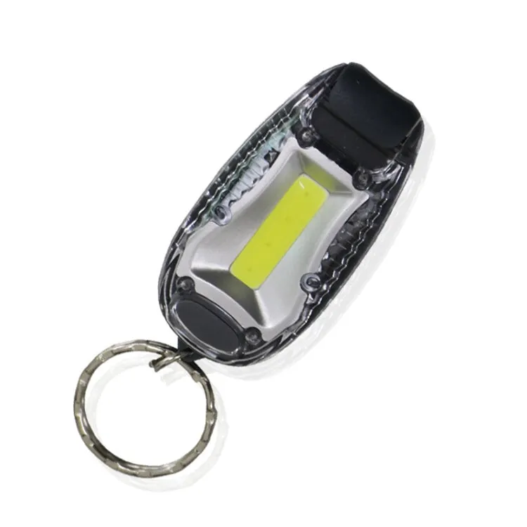 Multifunctional Portable Bicycle Taillight Helmet Light Running Warning Light Luminous Keychain (White)