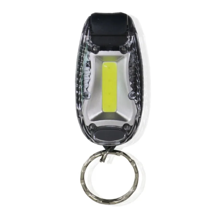 Multifunctional Portable Bicycle Taillight Helmet Light Running Warning Light Luminous Keychain (White)