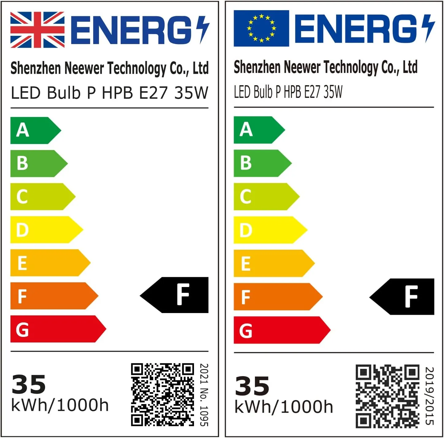NEEWER T100 2 Packs E27 35W LED Light Bulbs