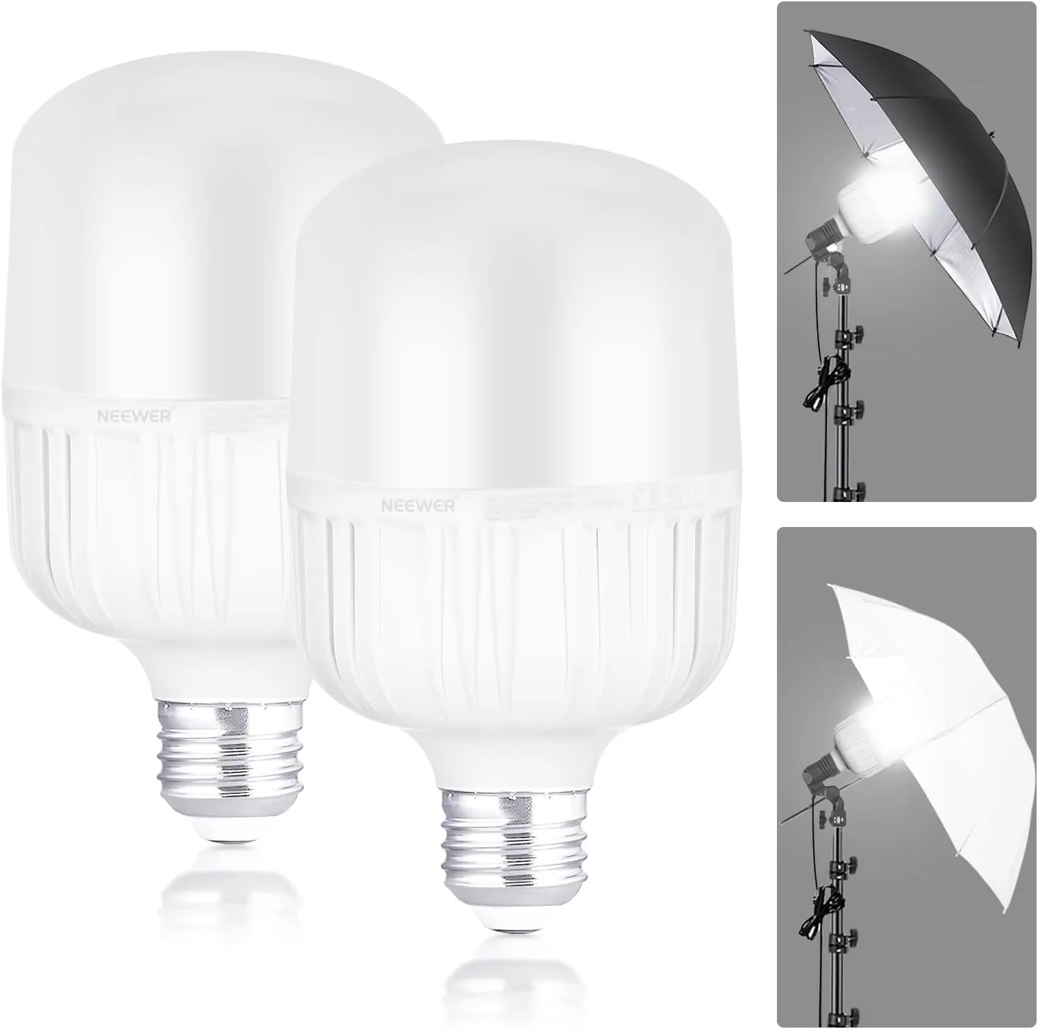 NEEWER T100 2 Packs E27 35W LED Light Bulbs