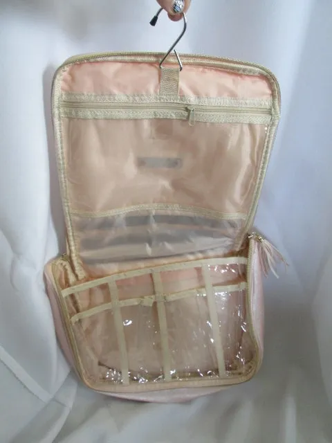 NEW NWT LAURA ASHLEY jewelry cosmetics hanging organizer travel bag PINK LACE