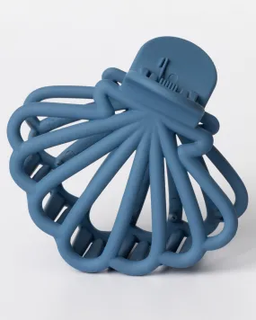 Ocean Blue Open Scallop Shell Hair Claw Coastal Cowgirl