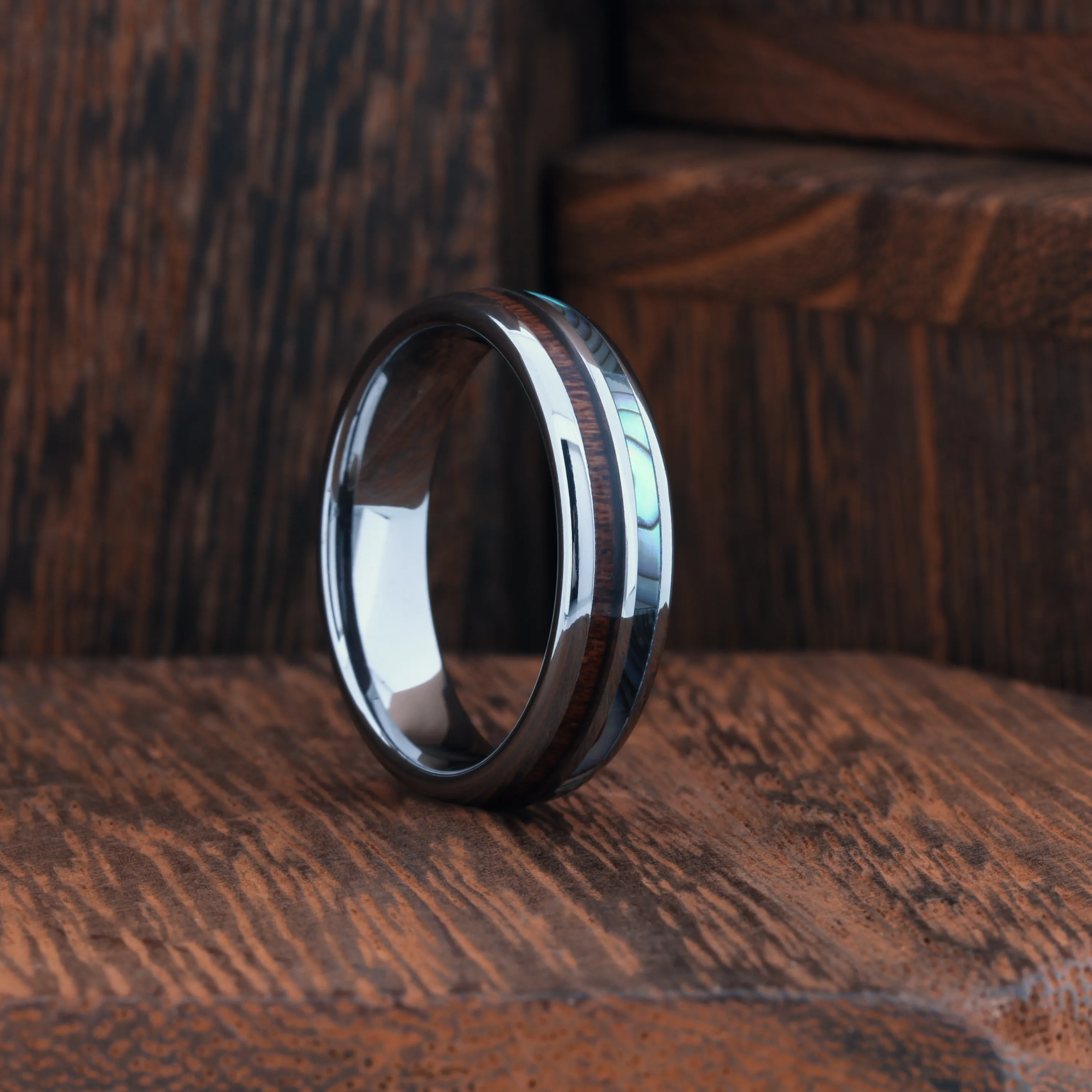 OCEAN WOOD - HALF ABALONE & HALF KOA WOOD (6MM)