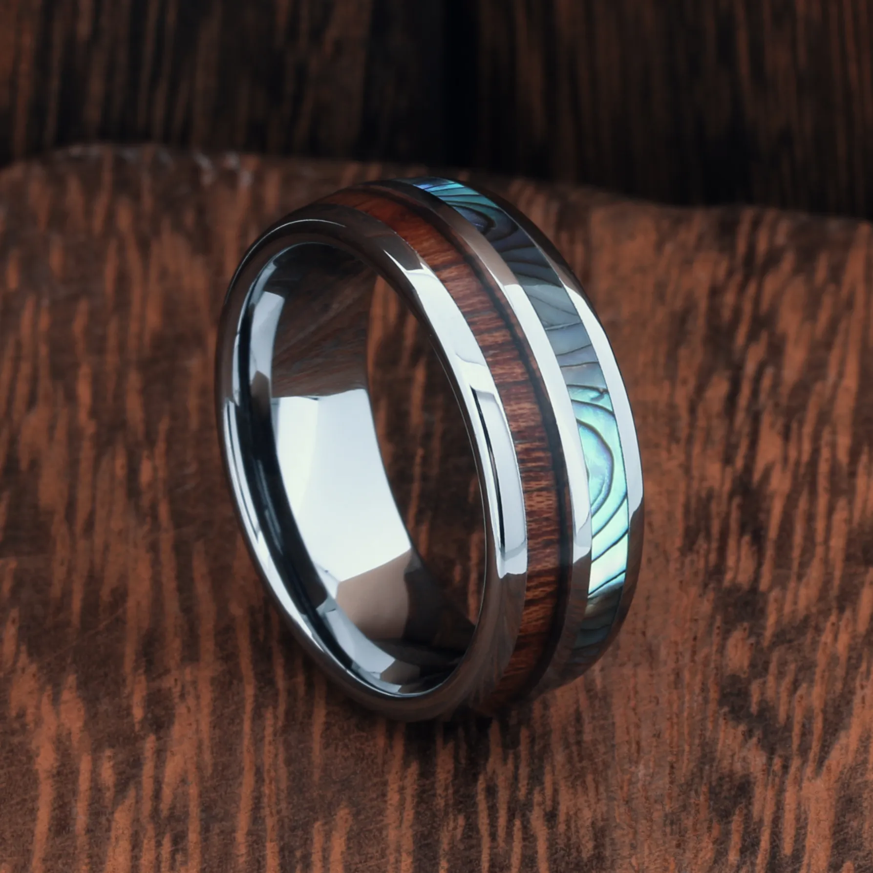 Ocean Wood - Half Abalone & Half Koa Wood (8mm)
