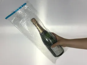 Pack of 10 - Champagne Bottle Bubble Wrap Bags - 180 x 435mm   Self seal lip - 10 pk