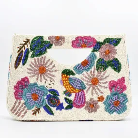 Paradise Bird Beaded Clutch Bag