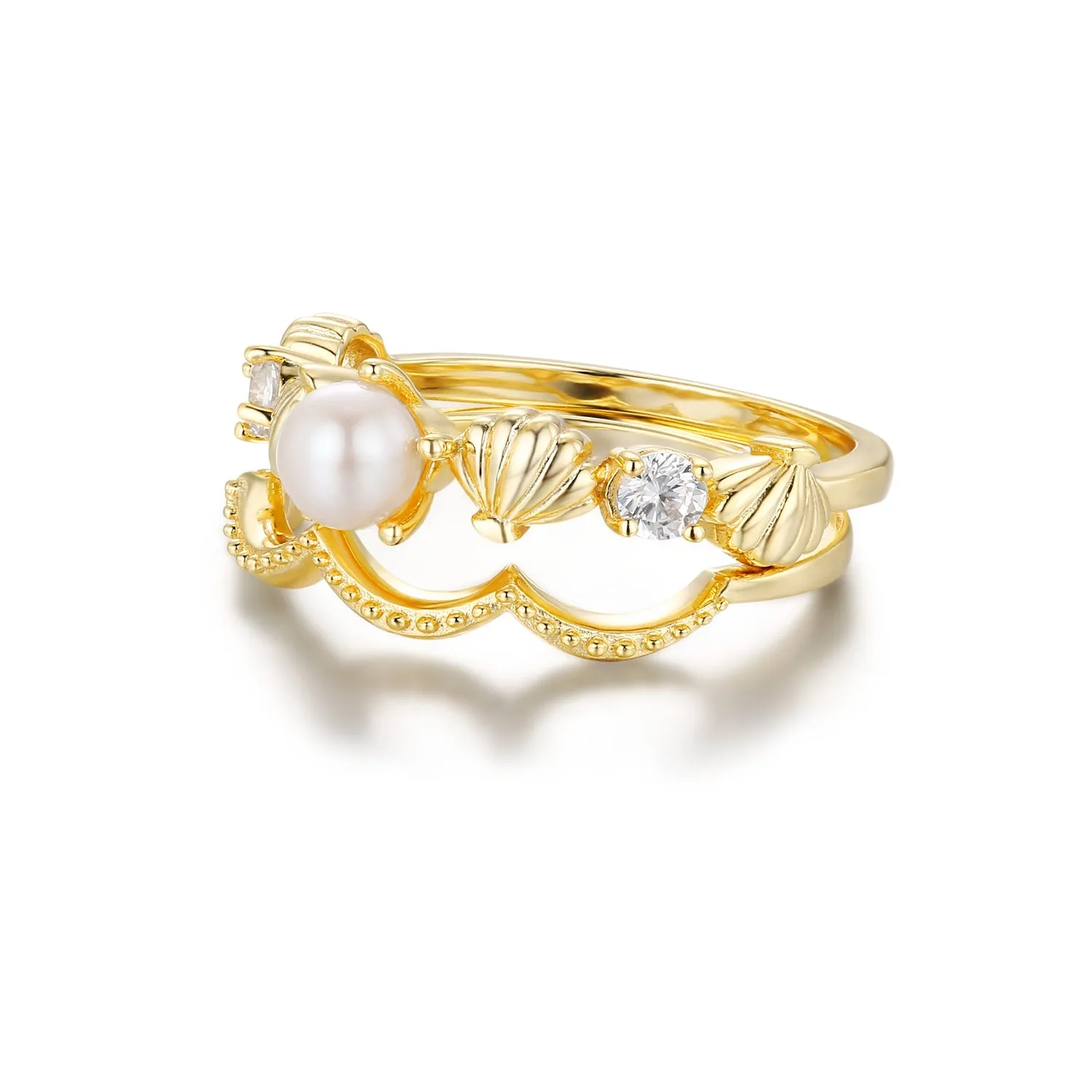 Pearl Lagoon Ring Set (Yellow Gold)