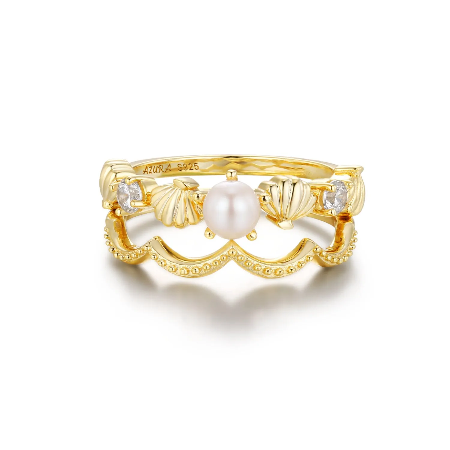 Pearl Lagoon Ring Set (Yellow Gold)