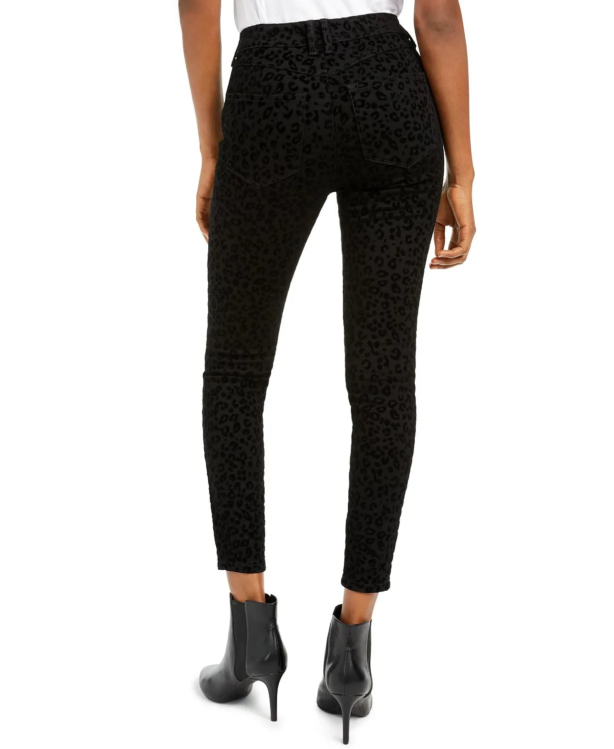 Rewash Junior's Velvet Leopard Jeans Black Size 3