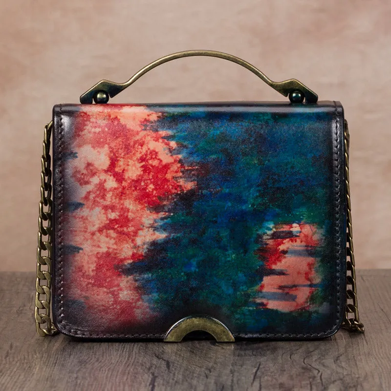 Small Women's Leather Crossbody Satchel Bag Purse Shoulder Handbags for Women