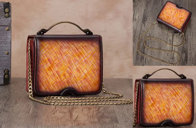 Small Women's Leather Crossbody Satchel Bag Purse Shoulder Handbags for Women